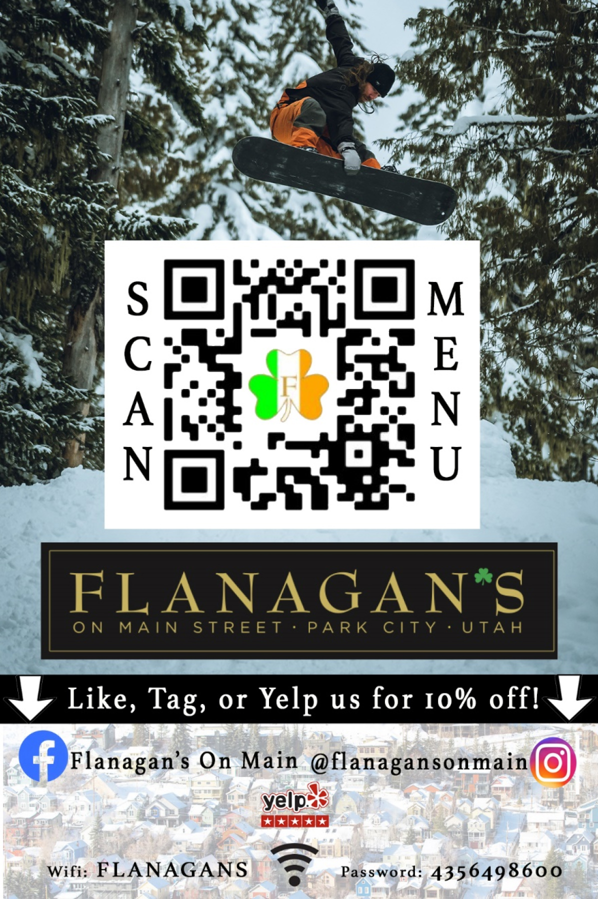 Flannigan's scan menu QR code